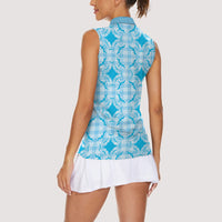 Polu Hawaii Iwa Bird Palaka Motifs Women Sleeveless Polo Shirt LT14 - Polynesian Pride