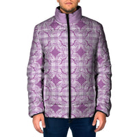 Poni Hawaii Iwa Bird Palaka Motifs Padded Jacket LT14 Men Purple - Polynesian Pride