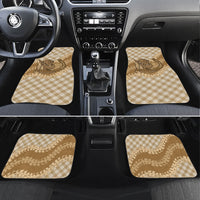 Makue Hawaii Cowboy Palaka Motifs Personalised Car Mats Paniolo Festival Puakenikeni Lei LT14 Set 4pcs Brown - Polynesian Pride