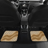 Makue Hawaii Cowboy Palaka Motifs Personalised Car Mats Paniolo Festival Puakenikeni Lei LT14 Set 2pcs - Back Brown - Polynesian Pride