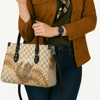 Makue Hawaii Cowboy Palaka Motifs Personalised Leather Bag Paniolo Festival Puakenikeni Lei LT14 - Polynesian Pride