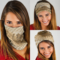 Makue Hawaii Cowboy Palaka Motifs Personalised Neck Gaiter Paniolo Festival Puakenikeni Lei LT14 - Polynesian Pride
