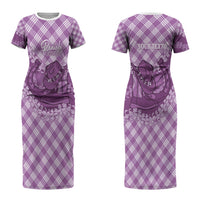 Poni Hawaii Cowboy Palaka Motifs Personalised Couples Matching Short Sleeve Bodycon Dress and Hawaiian Shirt Paniolo Festival Puakenikeni Lei LT14 - Polynesian Pride