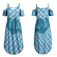 Polu Hawaii Cowboy Palaka Motifs Personalised Couples Matching Summer Maxi Dress and Hawaiian Shirt Paniolo Festival Puakenikeni Lei LT14 - Polynesian Pride