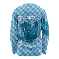 Polu Hawaii Cowboy Palaka Motifs Personalised Long Sleeve Shirt Paniolo Festival Puakenikeni Lei LT14 - Polynesian Pride