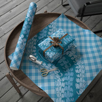 Polu Hawaii Cowboy Palaka Motifs Personalised Wrapping Paper Paniolo Festival Puakenikeni Lei LT14 - Polynesian Pride