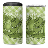 Omaomao Hawaii Cowboy Palaka Motifs Personalised 4 in 1 Can Cooler Tumbler Paniolo Festival Puakenikeni Lei LT14 One Size: 16 oz Green - Polynesian Pride
