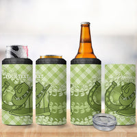 Omaomao Hawaii Cowboy Palaka Motifs Personalised 4 in 1 Can Cooler Tumbler Paniolo Festival Puakenikeni Lei LT14 - Polynesian Pride