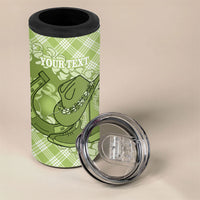 Omaomao Hawaii Cowboy Palaka Motifs Personalised 4 in 1 Can Cooler Tumbler Paniolo Festival Puakenikeni Lei LT14 - Polynesian Pride