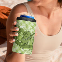 Omaomao Hawaii Cowboy Palaka Motifs Personalised 4 in 1 Can Cooler Tumbler Paniolo Festival Puakenikeni Lei LT14 - Polynesian Pride