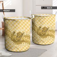 Melemele Hawaii Cowboy Palaka Motifs Personalised Laundry Basket Paniolo Festival Puakenikeni Lei LT14 - Polynesian Pride