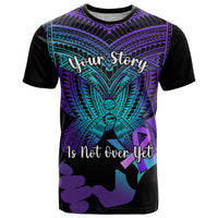 Suicide Awareness Your Story Is Not Over Yet T Shirt Polynesian Butterfly Tattoo LT14 Purple - Polynesian Pride