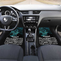 New Zealand Sulphur-crested Cockatoo Car Mats Aotearoa Maori Mix Paua Shell LT14 Set 2pcs - Front Turquoise - Polynesian Pride