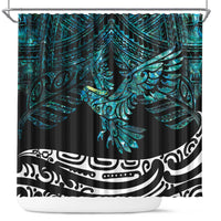 New Zealand Sulphur-crested Cockatoo Shower Curtain Aotearoa Maori Mix Paua Shell