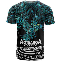 New Zealand Sulphur-crested Cockatoo T Shirt Aotearoa Maori Mix Paua Shell LT14 - Polynesian Pride