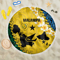 Malampa Province Beach Blanket Vanuatu Map - Plumeria Flag Color LT14 One Size 150cm Yellow - Polynesian Pride