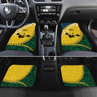 Malampa Province Car Mats Vanuatu Map - Plumeria Flag Color LT14 Set 4pcs Yellow - Polynesian Pride