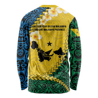 Malampa Province Long Sleeve Shirt Vanuatu Map - Plumeria Flag Color