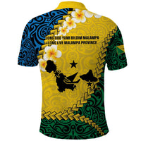 Malampa Province Polo Shirt Vanuatu Map - Plumeria Flag Color