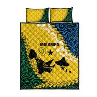 Malampa Province Quilt Bed Set Vanuatu Map - Plumeria Flag Color LT14 - Polynesian Pride