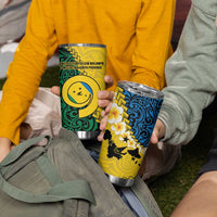 Malampa Province Tumbler Cup Vanuatu Pattern Map With Plumeria Flag Color LT14 - Polynesian Pride