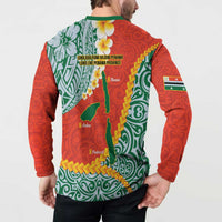 Penama Province Button Sweatshirt Vanuatu Map - Plumeria Flag Color LT14 - Polynesian Pride