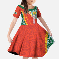 Penama Province Family Matching Long Sleeve Bodycon Dress and Hawaiian Shirt Vanuatu Map - Plumeria Flag Color