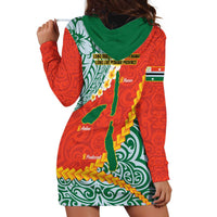 Penama Province Hoodie Dress Vanuatu Map - Plumeria Flag Color