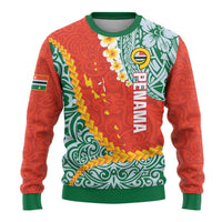 Penama Province Ugly Christmas Sweater Vanuatu Map - Plumeria Flag Color LT14 - Polynesian Pride