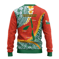 Penama Province Ugly Christmas Sweater Vanuatu Map - Plumeria Flag Color LT14 - Polynesian Pride