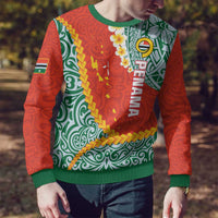 Penama Province Ugly Christmas Sweater Vanuatu Map - Plumeria Flag Color LT14 - Polynesian Pride
