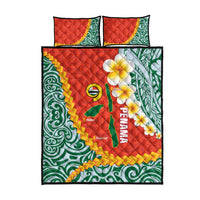 Penama Province Quilt Bed Set Vanuatu Map - Plumeria Flag Color LT14 - Polynesian Pride