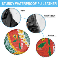 Penama Province Spare Tire Cover Vanuatu Map - Plumeria Flag Color LT14 - Polynesian Pride