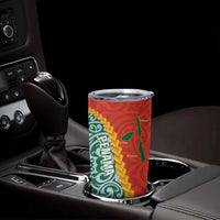 Penama Province Tumbler Cup Vanuatu Pattern Map With Plumeria Flag Color LT14 - Polynesian Pride