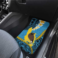 Sanma Province Car Mats Vanuatu Pattern Myna Bird - Plumeria Flag Color LT14 - Polynesian Pride