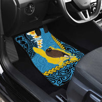 Sanma Province Car Mats Vanuatu Pattern Myna Bird - Plumeria Flag Color LT14 - Polynesian Pride