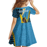 Sanma Province Family Matching Short Sleeve Bodycon Dress and Hawaiian Shirt Vanuatu Pattern Myna Bird - Plumeria Flag Color