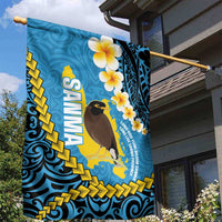 Sanma Province Garden Flag Vanuatu Pattern Myna Bird - Plumeria Flag Color LT14 - Polynesian Pride