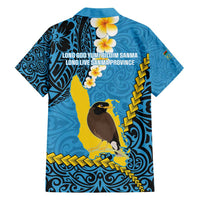 Sanma Province Hawaiian Shirt Vanuatu Pattern Myna Bird - Plumeria Flag Color LT14 - Polynesian Pride