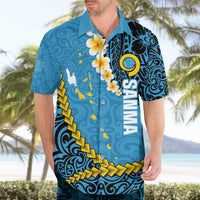 Sanma Province Hawaiian Shirt Vanuatu Pattern Myna Bird - Plumeria Flag Color LT14 - Polynesian Pride