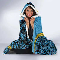 Sanma Province Hooded Blanket Vanuatu Pattern Myna Bird - Plumeria Flag Color LT14 - Polynesian Pride