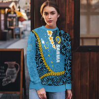 Sanma Province Ugly Christmas Sweater Vanuatu Pattern Myna Bird - Plumeria Flag Color LT14 - Polynesian Pride