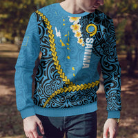 Sanma Province Ugly Christmas Sweater Vanuatu Pattern Myna Bird - Plumeria Flag Color LT14 - Polynesian Pride