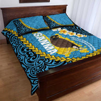 Sanma Province Quilt Bed Set Vanuatu Pattern Myna Bird - Plumeria Flag Color LT14 - Polynesian Pride