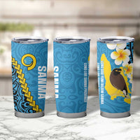 Sanma Province Tumbler Cup Vanuatu Pattern Myna Bird With Plumeria Flag Color LT14 - Polynesian Pride