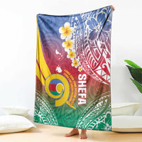 Shefa Province Blanket Vanuatu Pattern Map - Plumeria Flag Color LT14 - Polynesian Pride