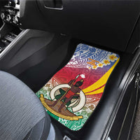 Shefa Province Car Mats Vanuatu Pattern Map - Plumeria Flag Color LT14 - Polynesian Pride