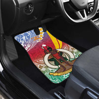 Shefa Province Car Mats Vanuatu Pattern Map - Plumeria Flag Color LT14 - Polynesian Pride