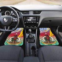 Shefa Province Car Mats Vanuatu Pattern Map - Plumeria Flag Color LT14 Set 2pcs - Front Red - Polynesian Pride