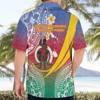 Shefa Province Hawaiian Shirt Vanuatu Pattern Map - Plumeria Flag Color LT14 - Polynesian Pride